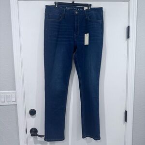 AMERICAN RAG MENS 36X32 STRAIGHT FIT MEDIUM WASH STRETCH DENIM JEAN NWT $88